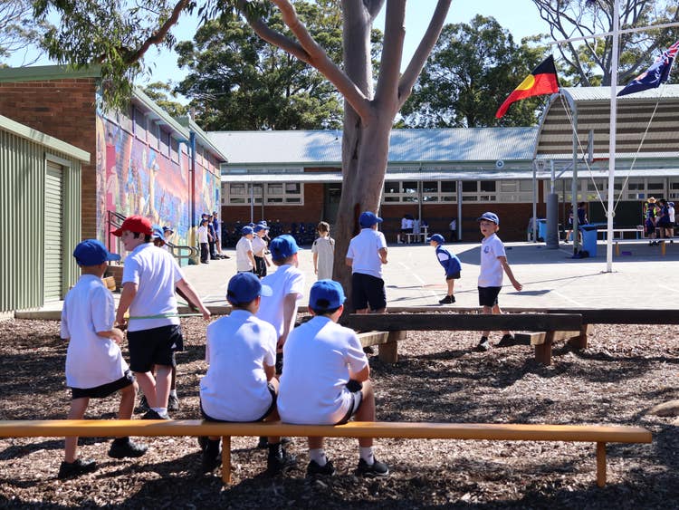 Multiple students in the playground